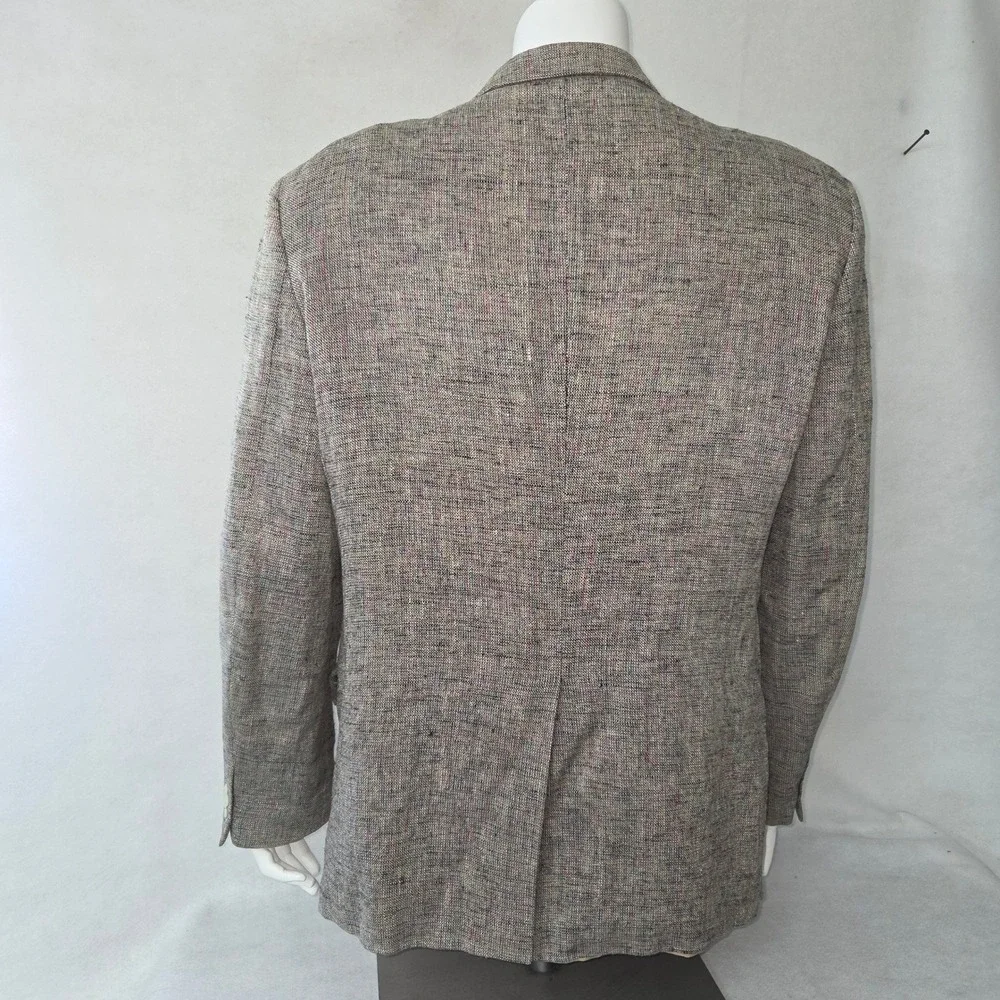 Yorkshire Ltd Blazer Men 44R Gray Multi 100% Silk Textured Two-Button Sport Coat